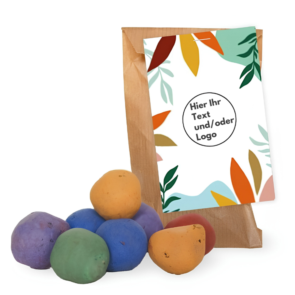 Bunte Samenbomben Kraftbeutel – Eigenes Design Logo / Text
