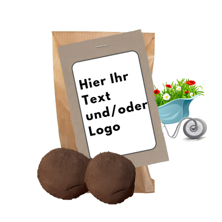 Samenbomben Kraftbeutel – Eigenes Design Logo / Text