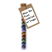 10 Bunte Samenbomben im Reagenzglas – Eigenes Design Logo / Text