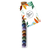 10 Bunte Samenbomben im Reagenzglas – Eigenes Design Logo / Text