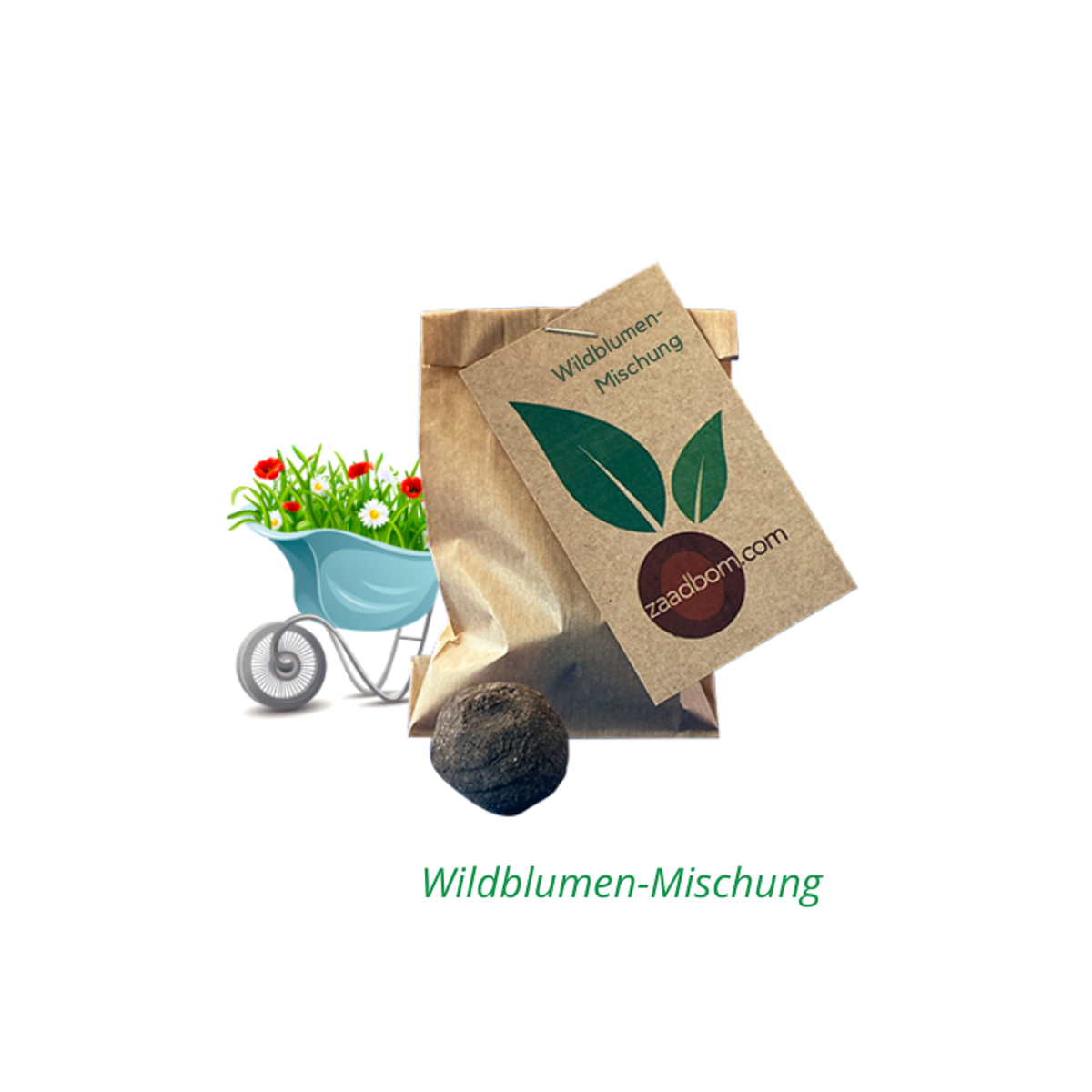 1 Samenbombe im Beutel: Wildblumenmix