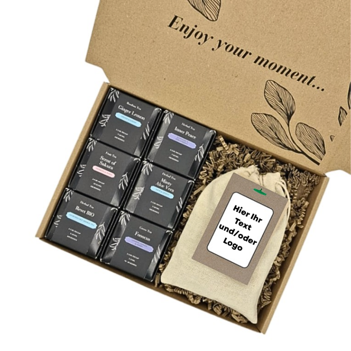 Zen Tea & Tulpenbox – Eigenes Design Logo / Text