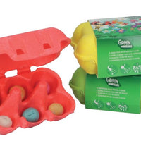 Bunte Samenbomben im Eierkarton – Eigenes Design Logo / Text